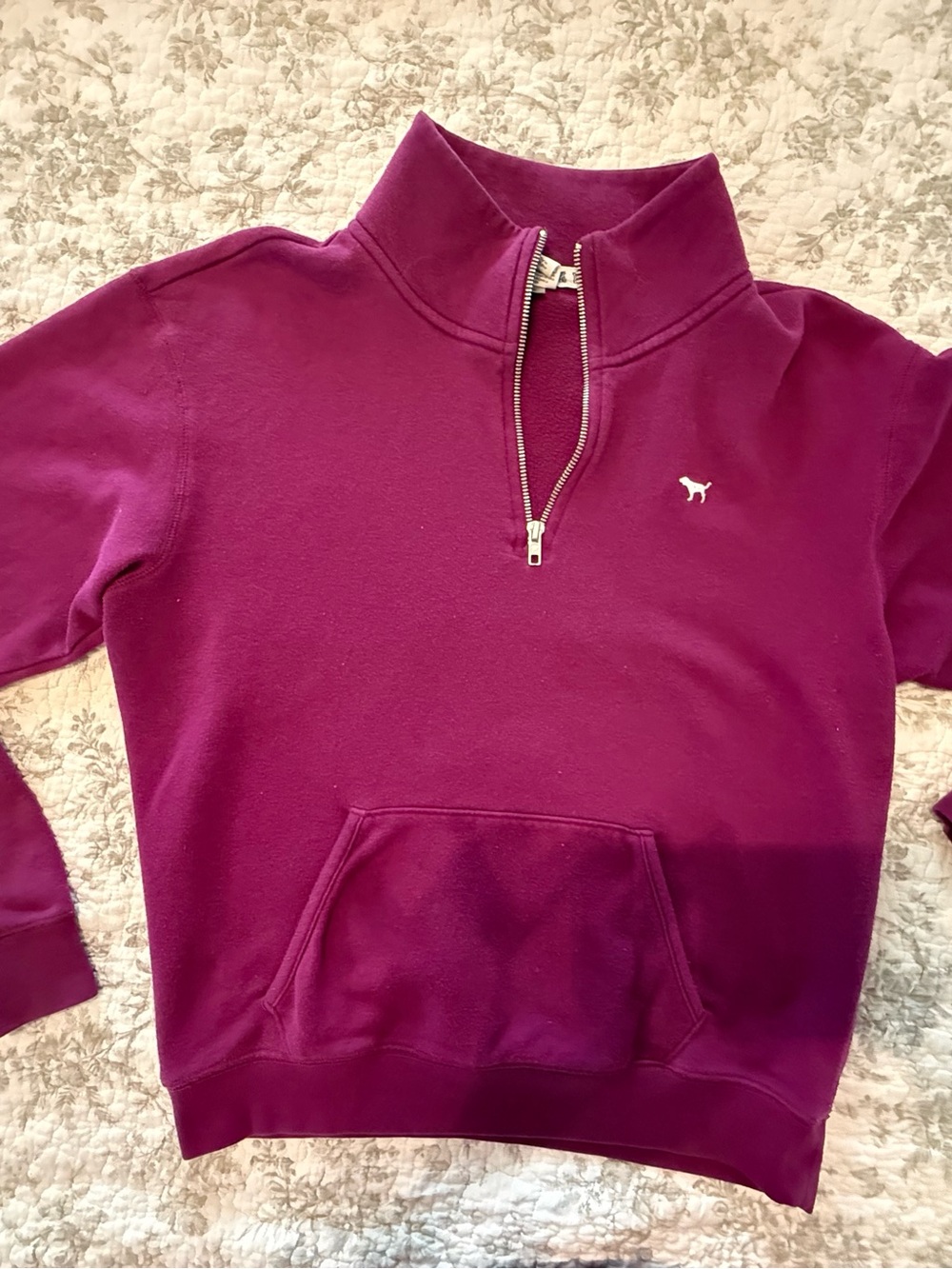 Victoria's Secret PINK Half-Zip Sweater in Plum